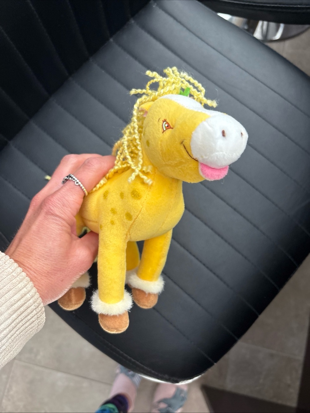 Yellow Plush Horse Stuffed Animal - Soft Cuddly Toy